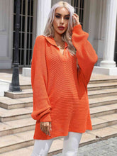 Load image into Gallery viewer, Johnny Collar Ribbed Tunic Sweater
