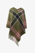 Load image into Gallery viewer, Plaid Fringe Detail Poncho
