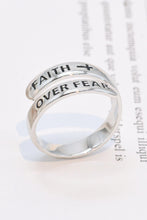 Load image into Gallery viewer, 925 Sterling Silver FAITH OVER FEAR Bypass Ring
