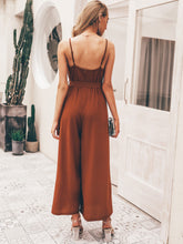 Load image into Gallery viewer, Spaghetti Strap Tie-Waist Split Jumpsuit
