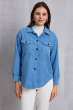 Load image into Gallery viewer, Pocketed Button Up Dropped Shoulder Jacket

