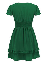 Load image into Gallery viewer, Tied V-Neck Tiered Mini Dress
