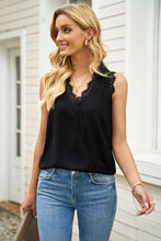 Load image into Gallery viewer, Eyelash Spliced Lace V-Neck Tank
