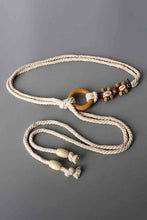 Load image into Gallery viewer, Wood Ring Rope Belt
