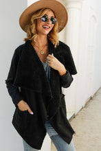 Load image into Gallery viewer, Sherpa Lining Waffle-Knit Open Front Jacket
