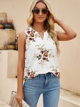 Load image into Gallery viewer, Eyelet Printed Notched Tank

