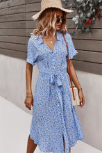 Load image into Gallery viewer, Floral Print Tie Waist Dress
