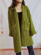 Load image into Gallery viewer, Open Front Long Sleeve Cardigan with Pockets
