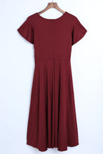Load image into Gallery viewer, Flutter Sleeve Surplice Midi Dress
