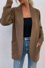 Load image into Gallery viewer, Open Front Rib-Knit Cardigan with Pockets
