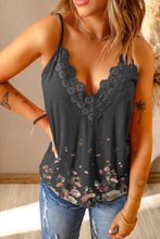 Load image into Gallery viewer, Floral Lace Trim Scalloped Plunge Cami
