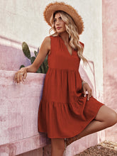 Load image into Gallery viewer, Sleeveless Notched Neck Tiered Dress
