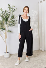 Load image into Gallery viewer, Celeste Full Size Ribbed Tie Shoulder Sleeveless Ankle Overalls

