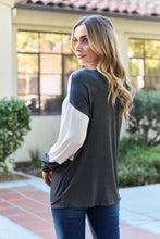 Load image into Gallery viewer, Celeste Design Full Size Contrast Long Sleeve Top
