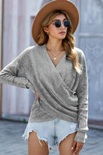 Load image into Gallery viewer, Double Take V Neck Wrap Front Knitted Top
