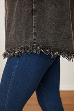 Load image into Gallery viewer, Leopard Raw Hem Pocketed Denim Jacket
