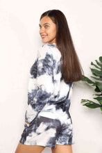 Load image into Gallery viewer, Double Take Tie-Dye Round Neck Top and Shorts Lounge Set
