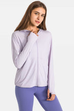 Load image into Gallery viewer, Zip Up Dropped Shoulder Hooded Sports Jacket
