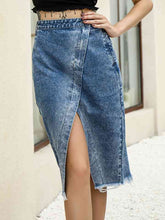 Load image into Gallery viewer, Slit Denim Skirt
