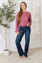 Load image into Gallery viewer, Culture Code Full Size Waffle-Knit Round Neck Long Sleeve Blouse
