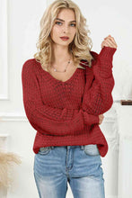 Load image into Gallery viewer, V-Neck Slit Knit Top
