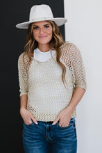 Load image into Gallery viewer, GeeGee Gracefully Golden Full Size Run Openwork Sweater
