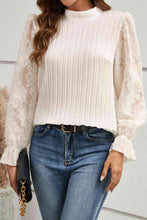 Load image into Gallery viewer, Mock Neck Flounce Sleeve Blouse
