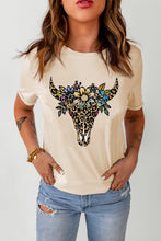Load image into Gallery viewer, Graphic Cuffed Short Sleeve Crewneck Tee

