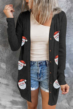 Load image into Gallery viewer, Sequin Santa Button Up Long Sleeve Cardigan
