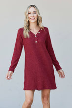 Load image into Gallery viewer, Heimish Chicago Skyline Full Size Ribbed Henley Dress
