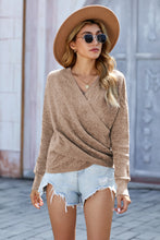 Load image into Gallery viewer, Double Take V Neck Wrap Front Knitted Top
