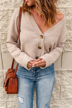 Load image into Gallery viewer, Button Down V-Neck Cropped Cardigan
