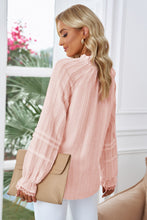 Load image into Gallery viewer, Lace Detail Frill Trim Flounce Sleeve Blouse
