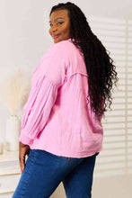 Load image into Gallery viewer, Double Take Exposed Seam Buttoned Notched Neck Blouse

