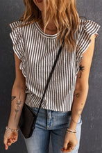 Load image into Gallery viewer, Striped Flutter Sleeve Tank
