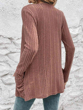 Load image into Gallery viewer, Ribbed Open Front Cardigan with Pockets
