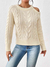 Load image into Gallery viewer, Cable-Knit Cold-Shoulder Sweater
