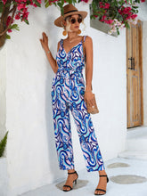 Load image into Gallery viewer, Abstract Print Tied  Sleeveless Jumpsuit
