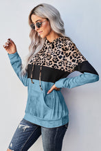 Load image into Gallery viewer, Leopard Color Block Hoodie
