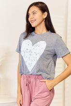 Load image into Gallery viewer, Simply Love Heart Graphic Cuffed Short Sleeve T-Shirt
