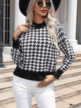 Load image into Gallery viewer, Houndstooth Drop Shoulder Sweater

