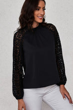 Load image into Gallery viewer, Lace Raglan Sleeve Gathered Detail Blouse
