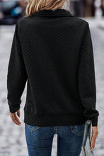 Load image into Gallery viewer, Half Zip Collar Solid Color Long Sleeve Sweatshirt
