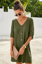 Load image into Gallery viewer, Buttoned V-Neck Dress
