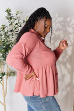 Load image into Gallery viewer, Heimish Full Size Waffle-Knit Button Down Blouse
