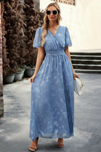 Load image into Gallery viewer, Floral Print V-Neck Smocked Waist High Slit Maxi Dress
