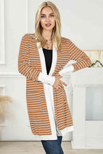 Load image into Gallery viewer, Striped Open Front Longline Cardigan
