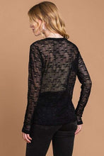 Load image into Gallery viewer, Culture Code Full Size Round Neck Mesh Perspective Top
