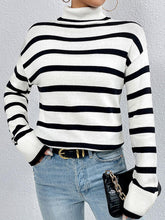 Load image into Gallery viewer, Striped Turtleneck Long Sleeve Sweater
