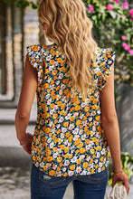 Load image into Gallery viewer, Floral Ruffle Collar Flutter Sleeve Top
